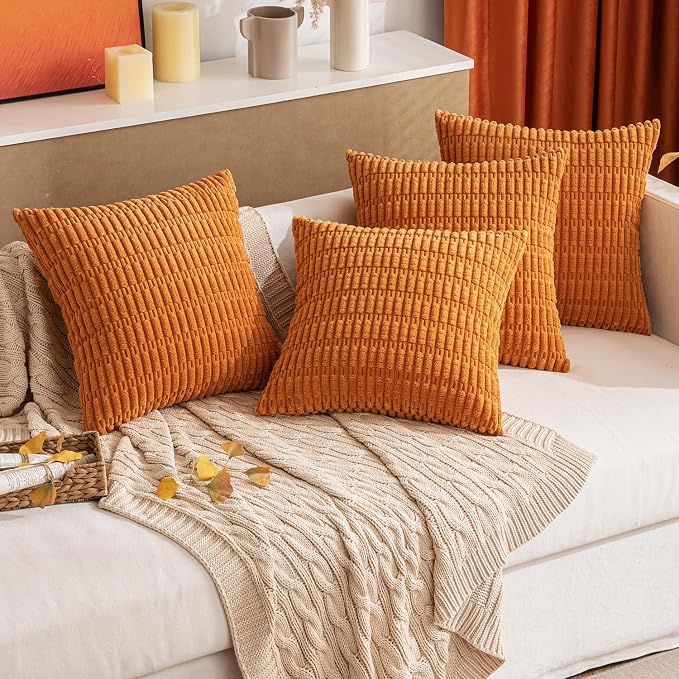 MIULEE Fall Decorative Throw Pillow Covers 16x16 Burnt Orange Pack of 2 | Soft - Image 7