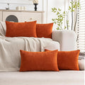 Set of 4 Soft Textured Decorative Throw Pillow Covers 12x20 Inch Cozy Farmhouse by Cozoomy