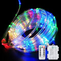 LED Rope Lights Battery Operated String Lights 40FT 120 LEDs 8 Modes Fairy Lights with Remote Timer Outdoor Decoration Lighting for Garden Patio Party,Weddings,Christmas Décor (Multi-Color)