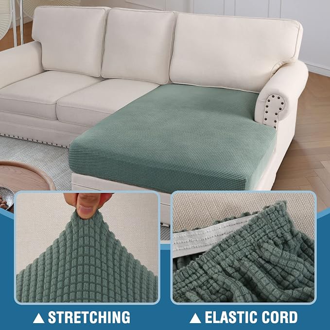 H.VERSAILTEX Sectional Couch Covers 1 Piece Chaise Slipcover L Shape Separate - Image 5