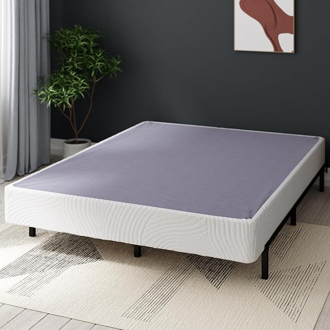 ZINUS Edgar 8 Inch Bamboo Box Spring, Mattress Foundation, Sturdy Bamboo Structure, Low Profile, Easy Assembly, Queen