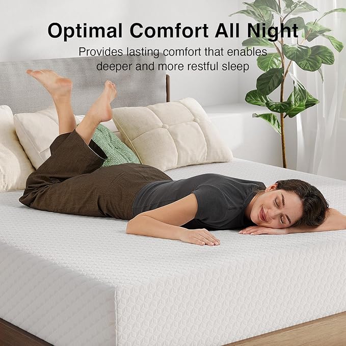 Novilla Queen Mattress, 10 Inch Memory Foam Mattress Queen Size with Comfort Foam for Pressure Relief & Cool Fresh Sleep,Removable Washable Cover, Memory Foam Mattresses, Medium Firm