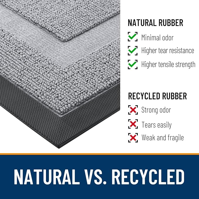 OLANLY Half Circle Front Door Mat Outside 35x23 All-Season Rubber Doormat | - Image 3
