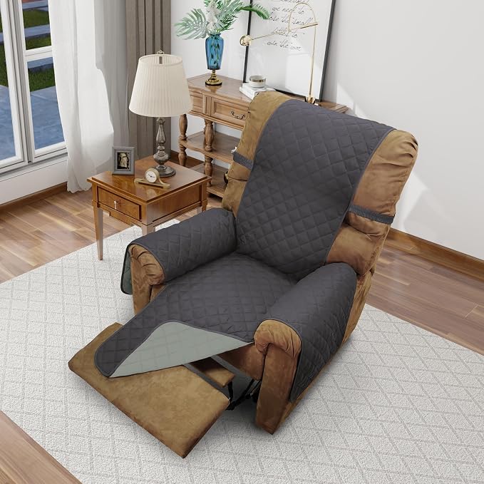 Reversible Chair Covers for Recliner Oversized, Dark Grey | Recliner Oversized by LuxshareHome
