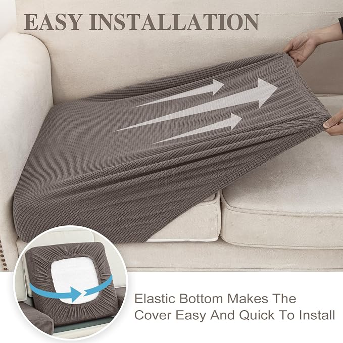 LA MEACK Couch Cushion Covers for Sectional Sofa L Shape Washable Separate Seat - Image 5