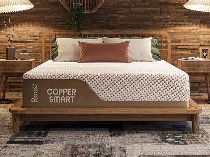 ROOST SLEEP 14-Inch Twin Mattress with Medium Firm Support, CertiPUR-US Certified, Copper Smart Thermic Cooling Gel Memory Foam for Hot Sleepers, Made in USA