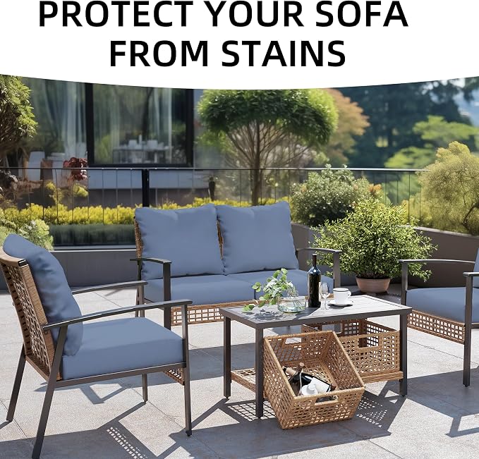 12PCS Patio Cushion Covers, Patio Furniture Couch Seat Slipcovers | Washable - Image 4