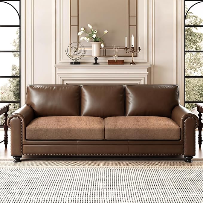 ANARACHON Leather Look Couch Cushion Covers Sofa Seat Slipcovers Sets Couches - Image 2