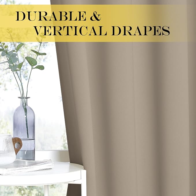 NICETOWN Taupe Blackout Curtains - Image 6