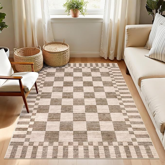 GarveeHome Checkered Rug 3x5 Area Rugs by GarveeHome