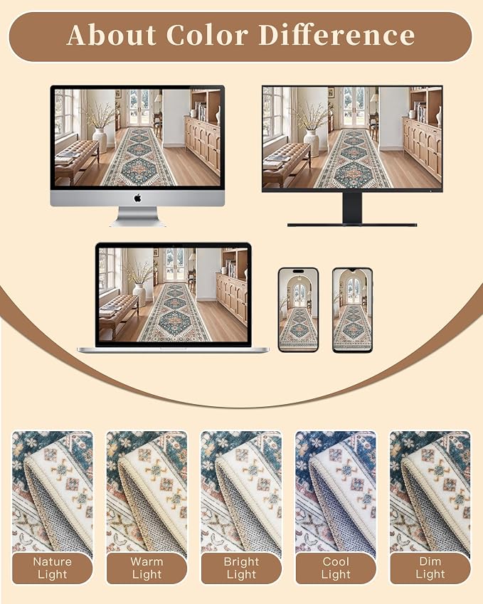 Madane Hallway Runner 3x8, Kitchen Rugs Washable Entry Rug, Soft Low-Pile - Image 10