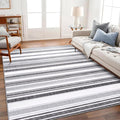 Area Rug 4x6 Grey Rug Washable Rugs Non Slip Low Pile Small Carpet by OmpaaHomeDecor