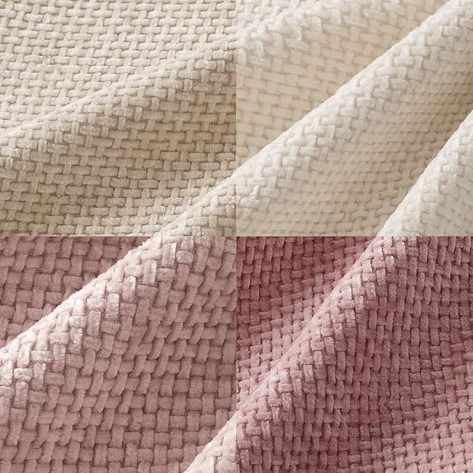 MIULEE Soft Decorative Chenille Pillow Covers Light Pink 18x18 Pack of 4 | - Image 2