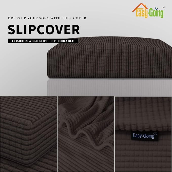 Easy-Going Stretch 1 Piece Loveseat Couch Cushion Cover - Image 3
