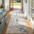 DMOYEST Washable Runner Rug for Hallway: 3x8 Neutral Modern Abstract Low Pile by DMOYEST