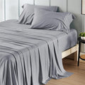 Bedsure Cooling Sheets Twin, Rayon Derived from Bamboo, Cooling Sheets, Breathable & Soft, Deep Pocket Up to 16 Inches, Hotel Luxury Silky Bedding for Hot Sleepers, Silver Grey