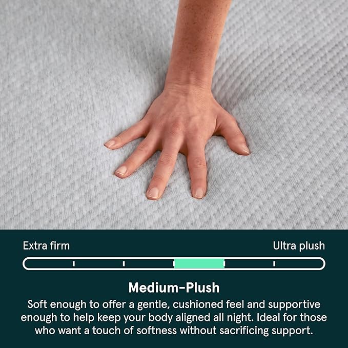 Tuft & Needle Kin Medium Plush 10" Full Hybrid Mattress, Cooling, Pressure Relief, and Individually-Wrapped Coils, 100 Night Trial, Fiberglass-Free, CertiPUR-US, 10-Year Limited Warranty