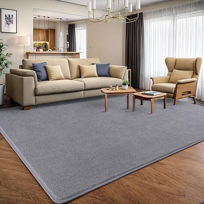 5x7 Area Rugs for Living Room Non Slip Dorm Bedroom Rug, Dark Grey | Modern - Image 3