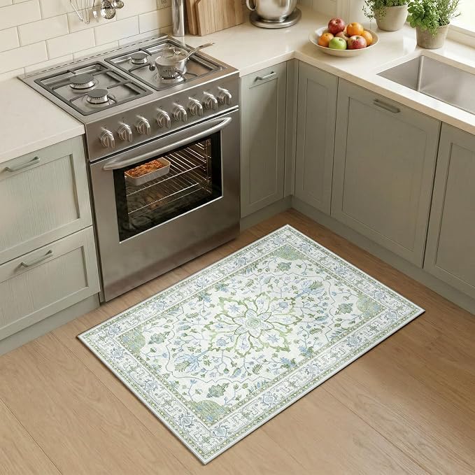 RELEANY Washable Area Rug, Small 2'x3', Water Repellent, Pet Friendly, Vintage - Image 2
