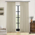 Beige Pinch Pleated Linen Curtains 94 Inches Long 2 Panels Set | Memory by Twodrapes