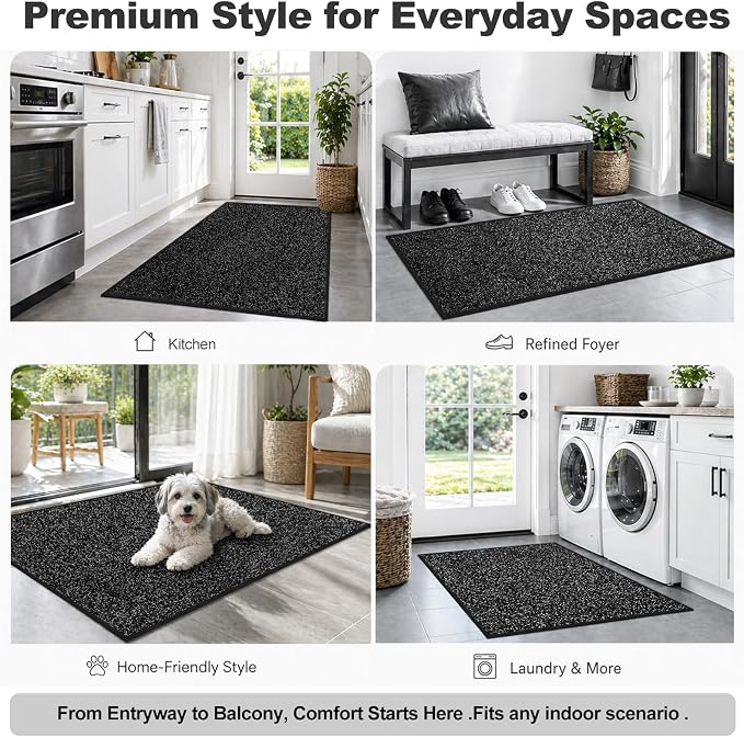 Super Absorbent Front Door Mat, 29.5" x 17", Non-Slip Washable Indoor Doormats - Image 7