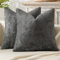MIULEE Decorative Couch Throw Pillow Covers 16x16 Inch Dark Gray 2 Pack | by MIULEE