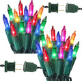 BrizLabs Colored Christmas Lights, 139.2ft 600 Count Christmas Tree Lights, 120V UL Certified Connectable Incandescent Mini Light String Set for Outdoor Indoor Xmas Party Garden Home Decor