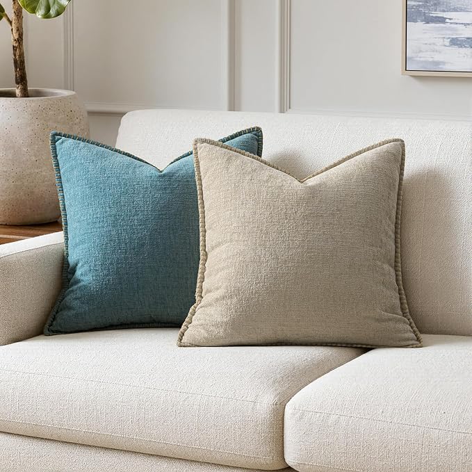 MIULEE Decorative Couch Throw Pillow Covers 18x18 Inch Light Taupe 2 Pack | - Image 4