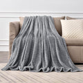 BEDELITE 3D Ribbed Jacquard Grey Fleece Throw Blanket by BEDELITE