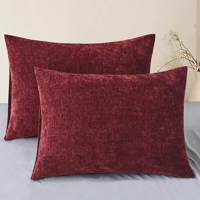 CaliTime Decorative Standard Throw Pillow Covers 26 X 20 Inches Burgundy | Pack by CaliTime