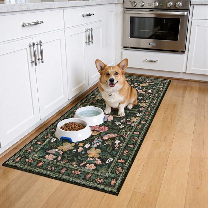 HEBE Boho Kitchen Rugs Set of 3, Non Slip Washable Kitchen Mats - Image 9