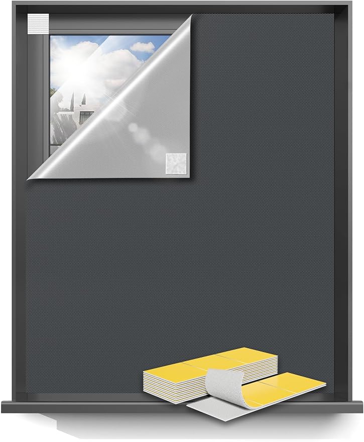 Blackout Curtains for Bedroom 114"x57" Portable No Drill Black Out Curtains by Sumobaby