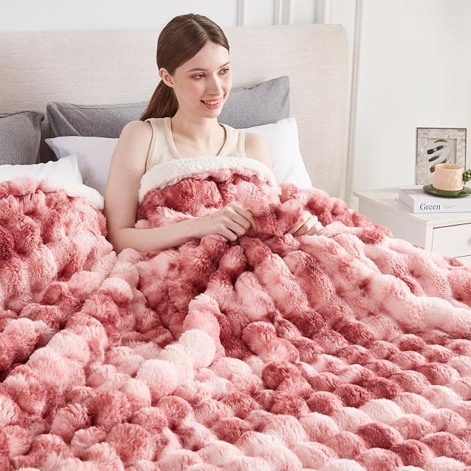 50x60 Inches Ultra-Soft Fuzzy Faux Fur Plush Throw Blanket - Image 2