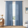 Stone Blue Linen Curtains 84 Inches Long by Nanspring