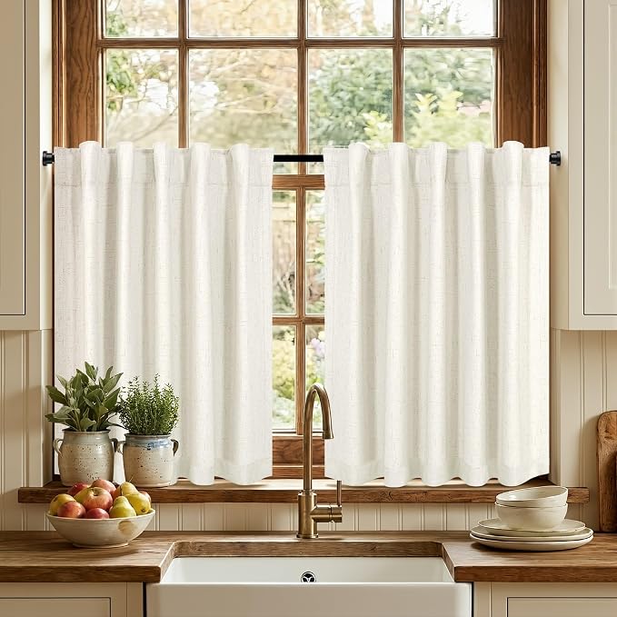 36 Inch Length Linen Blackout Curtains - Image 3