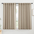 RYB HOME Linen Sheer Curtains for Small Window, Back Tab Breathable Absorbent Curtains & Drapes, Light Filter Half Privacy Protect for Study Room Office, Length 63 by Width 52 inch, 2 Panels, Khaki