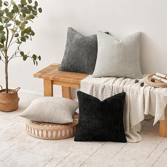 MIULEE Decorative Lumbar Throw Pillow Covers 12x20 Inch Black 2 Pack | Modern - Image 5