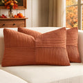 MIULEE Fall Burnt Orange Decorative Lumbar Throw Pillow Covers 12x20 Inch | 2 by MIULEE
