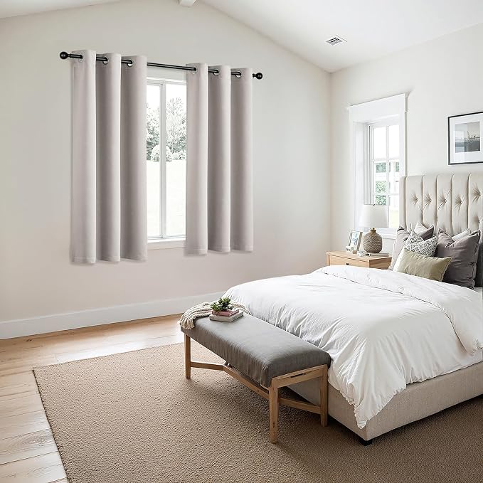 MIULEE Blackout Curtains for Bedroom 2 Panels 40 x 63 Inch Long Cobblestone | - Image 6