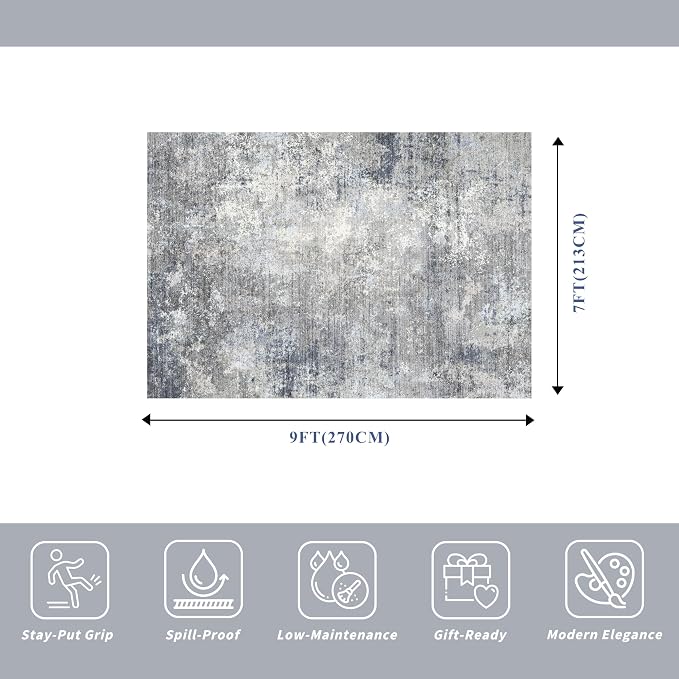 7x9 Washable Living Room Rug - Image 2