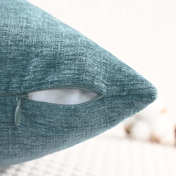 CaliTime Decorative Couch Throw Pillow Covers 26 X 26 Inches Smoke Blue | Pack - Image 3
