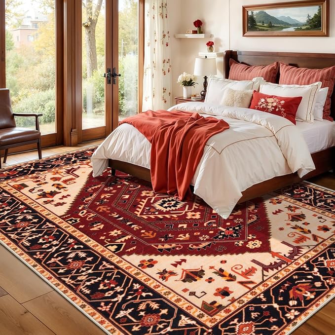SERISSA 5x7 Washable Non Slip Boho Area Rug - Image 3