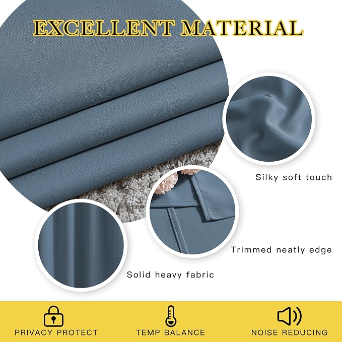 NICETOWN Patio Smoky Blue Curtain Shades - Image 3