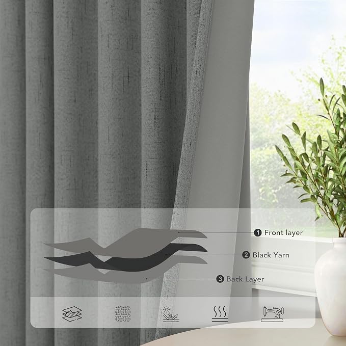 Gray Black Out Curtains 72 Inch Long - Image 6