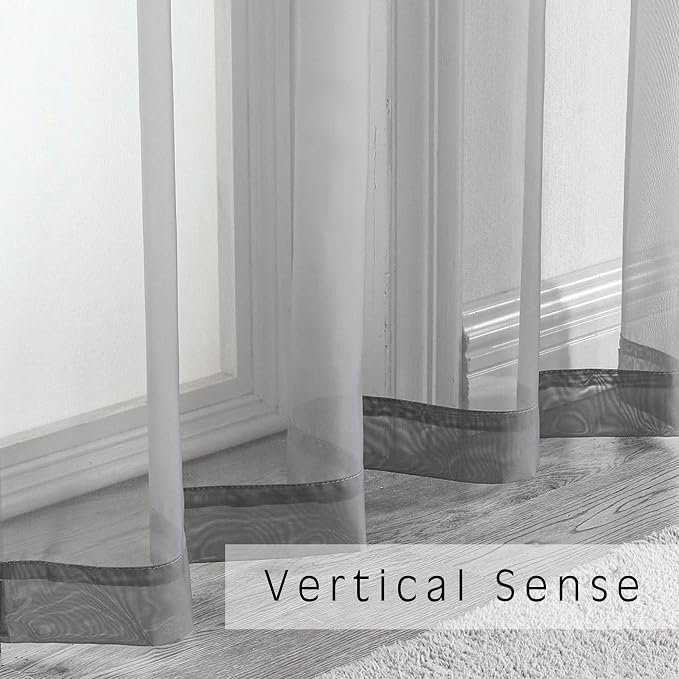 Voile Sheer Curtains with Decorative Rod Pocket, Modern Airy and Clean Selvedge - Image 4