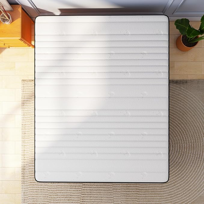 Swbvs Mattress Queen Size, 10 Inch Firm Queen Mattress Size with Hybrid Queen Bed Mattress in a Box, Pressure Relief & Supportive