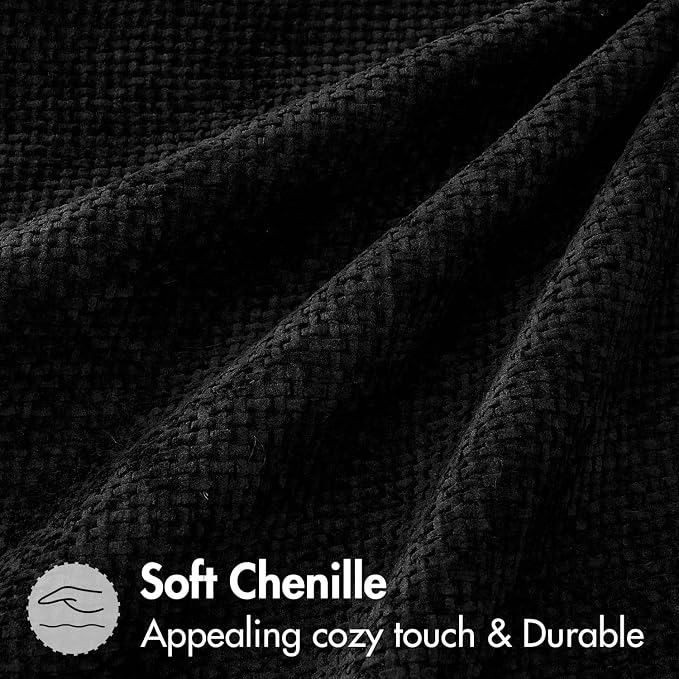MIULEE Decorative Couch Throw Pillow Covers 18x18 Inch Black 2 Pack | Modern - Image 6