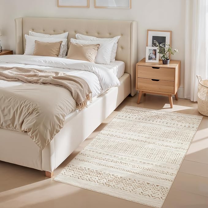 cotiled Washable 3x5 Entryway Rugs: Boho Moroccan Soft Small Rug | Solve Modern - Image 2