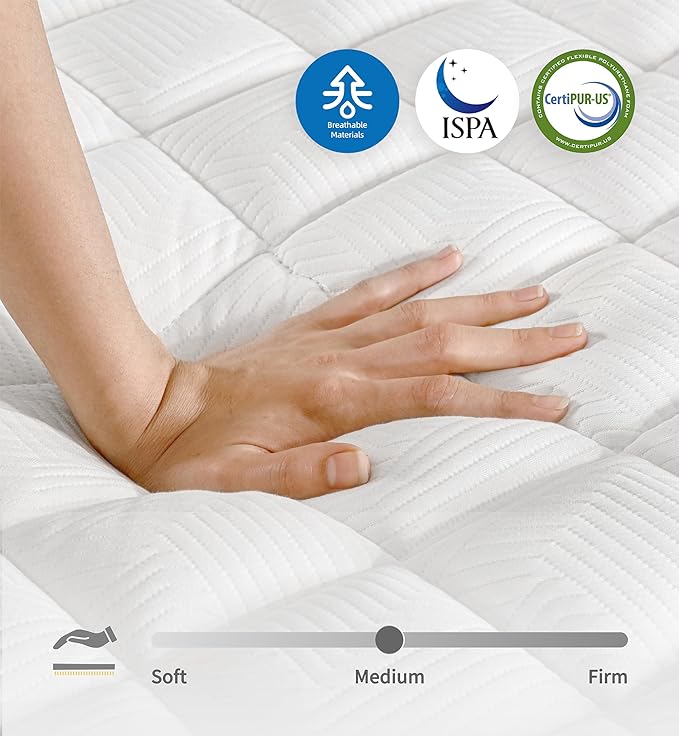 Full Mattresses,Memory Foam Hybrid 10 Inch Full Size Mattress,Black&White Pocket Spring Full Size Black&White Mattress,CertiPUR-US.