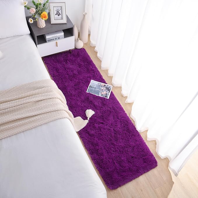 Chicrug Soft Runner Rugs for Bedroom Living Room Plush Fluffy Rug 2x6 | Shag - Image 4